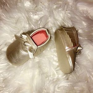 Carters Golden Infant Moccasin Shoes